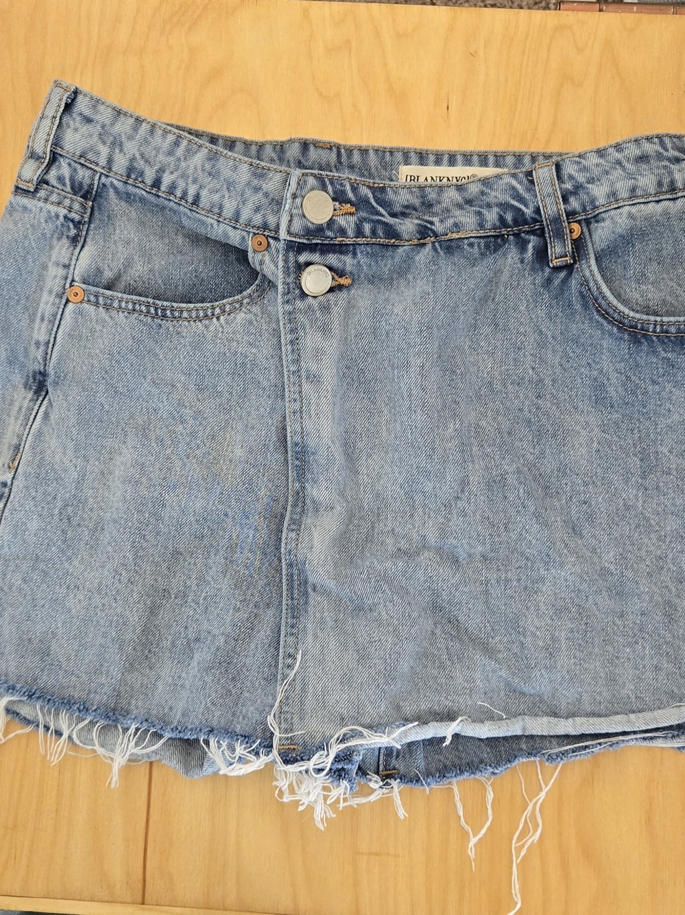 Blank NYC Light Blue Denim Cutoff Shorts / Skort